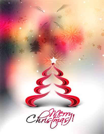 Creative christmas tree blurs background graphics vector 03 creative christmas tree christmas blurs   