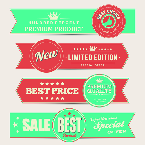 Retro style sale banners set vector 03 sale Retro style banners banner   