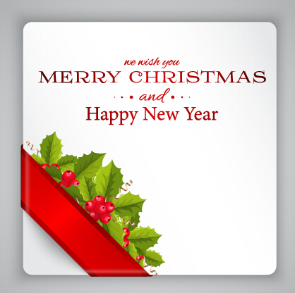 Berries with christmas greeting card vector greeting christmas berries   