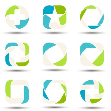 Abstract shapes colored logos vector 01 shapes Shape logos logo colored abstract   