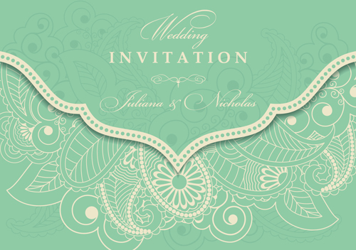 Gray vintage style floral invitations cards vector 08 Vintage Style vintage style invitation gray floral cards card   