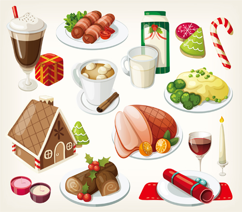 Set of food illustration vectors material 01 illustration food   