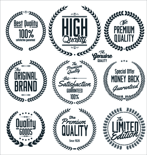 Ornate high quality labels vector 01 quality ornate labels label high   