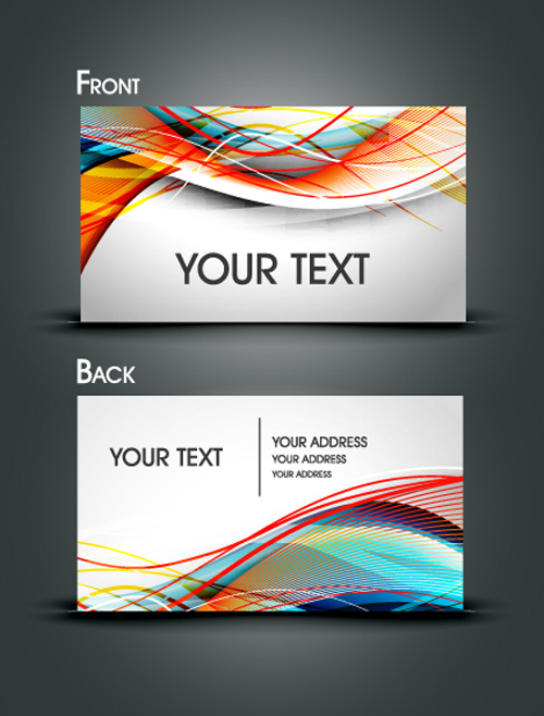 Dynamic lines with business card vector 03 lines dynamic business card business   