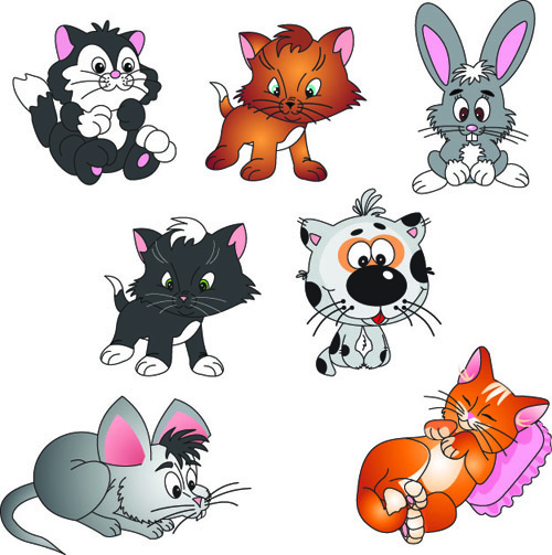 Vivid Cartoon Animals vector material 01 vivid material cartoon animal cartoon animals Animal   