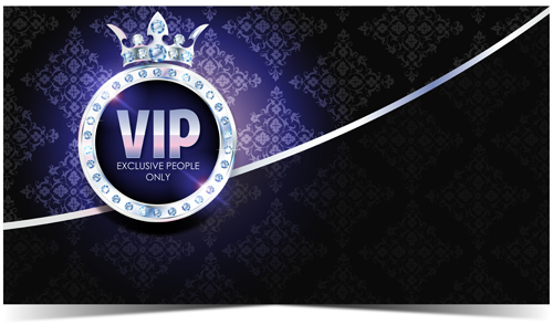 Diamond crown with dark blue VIP invitation card vector 11 vip invitation diamond dark crown card blue   