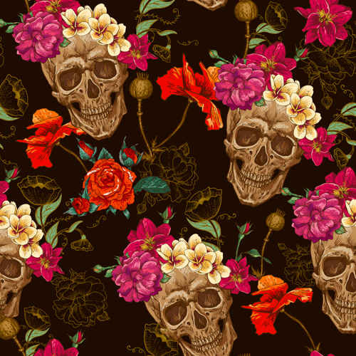 Pattern skull design seamless vector 04 skull seamless pattern   