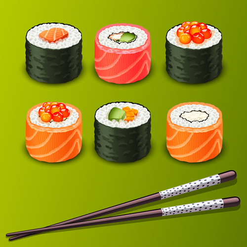 Japan Sushi Menu elements vector 03 Sushi menu japan elements element   