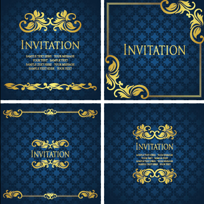 Ornate gold ornament invitation card background vector 02 ornament invitation card background card   