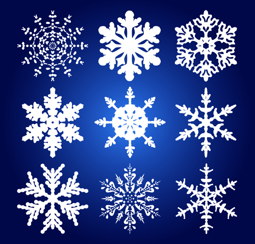 Different Snowflakes mix design vector material 01 snowflake mix material different   