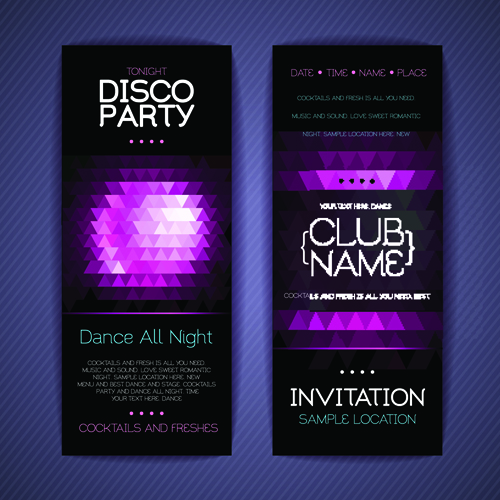 Banners disco party creative vector 02 party disco creative banners   