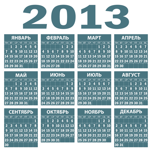 Elements of Russian calendar 2013 design vector 03 russian elements element calendar 2013   