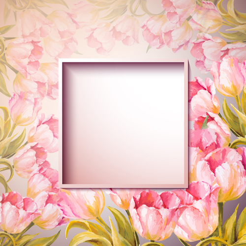 Pink flower hand drawn backgrounds vector 08 pink hand flower drawn backgrounds   