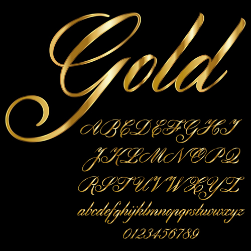 Glossy golden alphabet and numbers vector 06 numbers golden glossy alphabet   