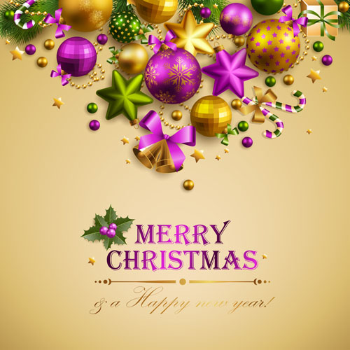Different Xmas decorations vector material 02 xmas material different decoration   