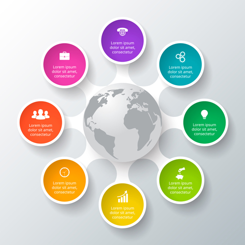 Circle business infographic creative vector 03 infographic creative circle business   