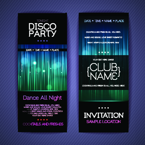 Banners disco party creative vector 01 disco creative banners banner   