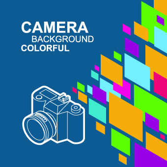 Camera with colorful background vector 01 colorful background colorful camera background vector background   