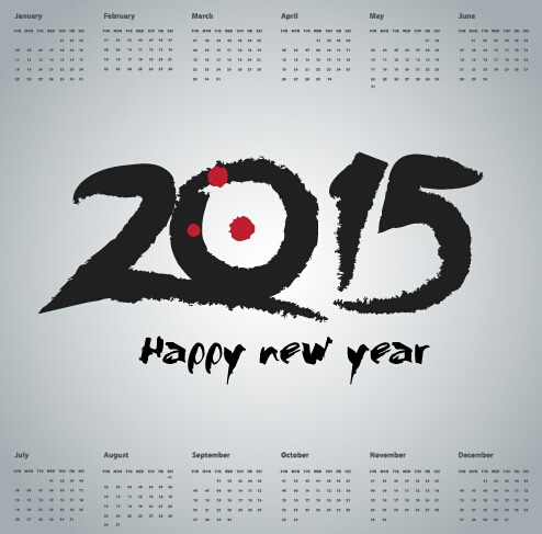 simple grid calendar 2015 vector set 04 simple grid calendar 2015   