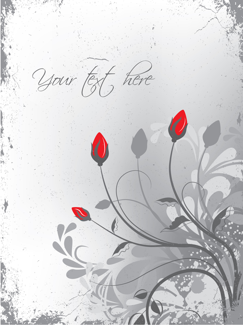 Flower illustrations vector background 06 Vector Background illustrations illustration flower background   