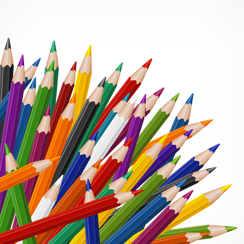 Colored pencils vector background set 05 Vector Background pencils pencil colored background   