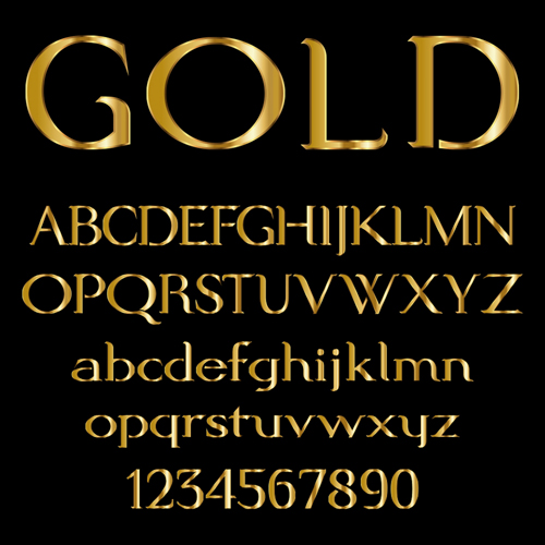 Glossy golden alphabet and numbers vector 03 numbers golden glossy alphabet   