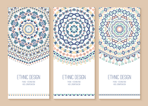 Ethnic pattern cards design vectors 01 pattern ethnic cards   