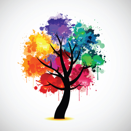Creative Colorful tree design elements vector 05 tree creative colorful   