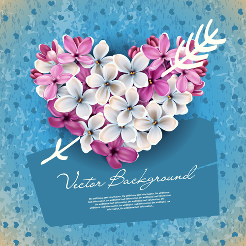 Vector Flowers heart design elements 05 hearts heart flowers flower elements element   