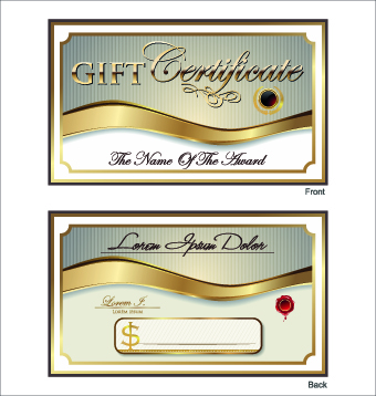 Golden style gift certificate design vector 04 style golden gift certificate   