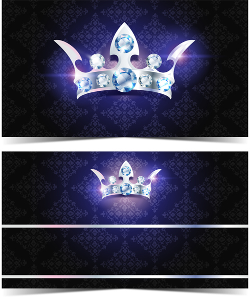 Diamond crown with dark blue VIP invitation card vector 12 vip invitation diamond dark crown card blue   