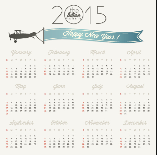 simple grid calendar 2015 vector set 05 simple grid calendar 2015   