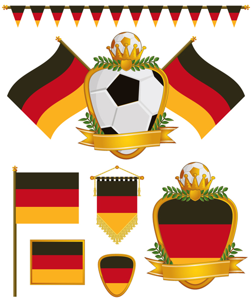 football flag elements vector set 07 football flag elements element   