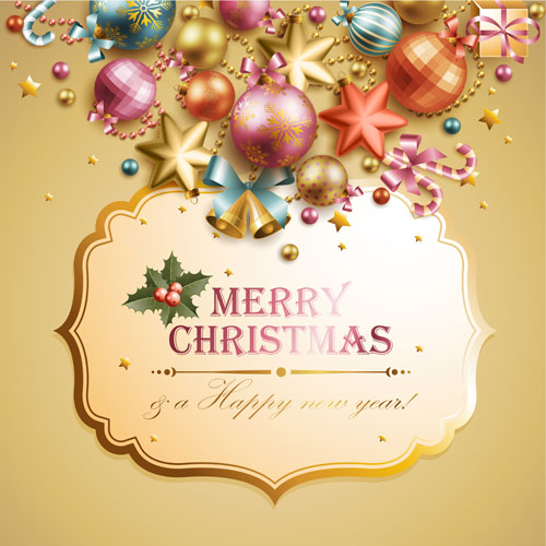 Different Xmas decorations vector material 03 xmas material different decoration   