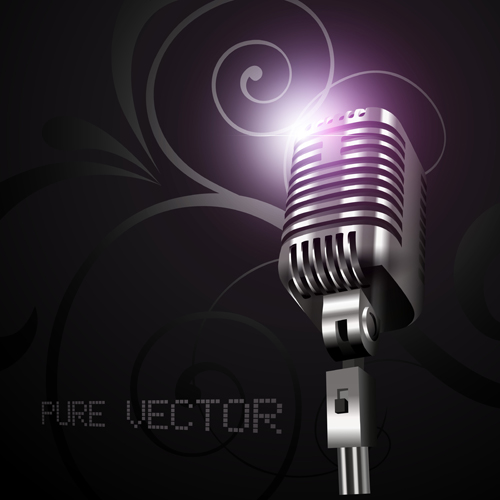 Vector set of Microphone design elements graphics 04 microphone elements element   