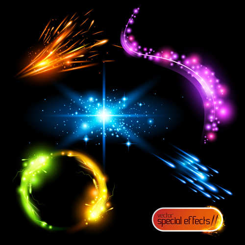 Colored Glowing light Effects vector 02 special light effects light effect glowing glow   