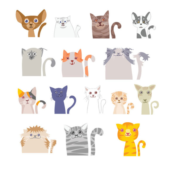 Different funny Cat desgin vector funny different cat   