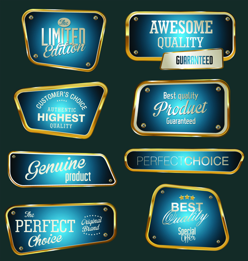 Metal golden labels textured vector 02 textured texture labels golden   