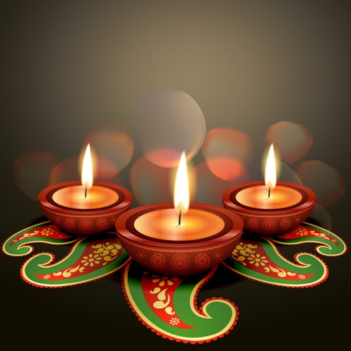 Burning candles vector background art 04 candle burning   