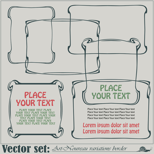 Vector set art frames design elements 02 frames element design elements   