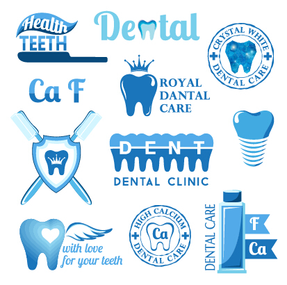 Classic dental logos and labels vector graphics 04 vector graphics logos logo labels label graphics graphic classic   