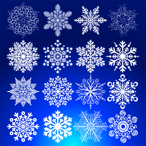 Different Snowflakes mix design vector material 02 snowflake mix material different   