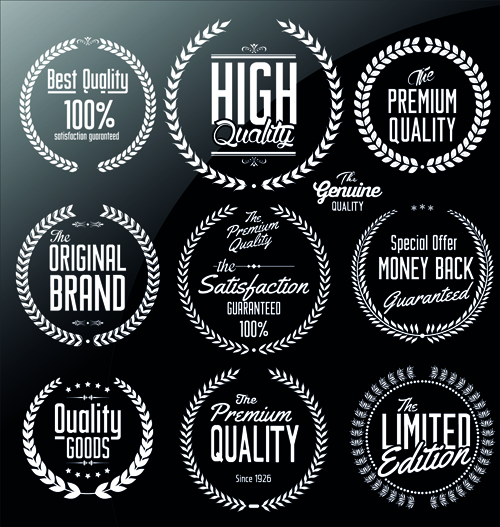 Ornate high quality labels vector 02 quality ornate labels label high   