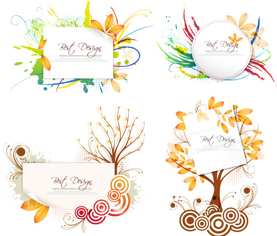 Abstract leaf border vector leaf border abstract   