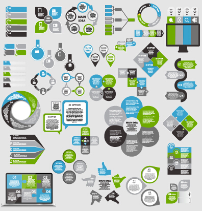 Infographic elements material vector set 05 material infographic elements element   