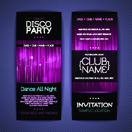 Banners disco party creative vector 03 party disco creative banners   