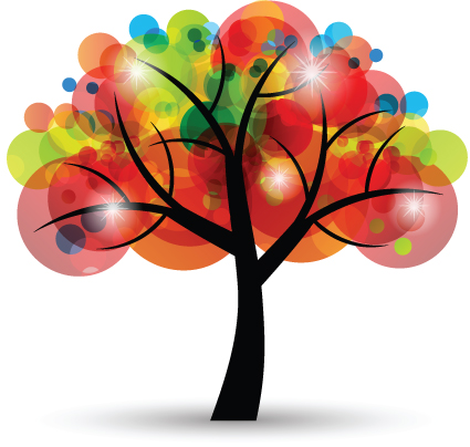 Creative Colorful tree design elements vector 04 tree creative colorful   