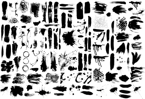 Black Grunge elements Illustration vector 01 illustration grunge elements element black   