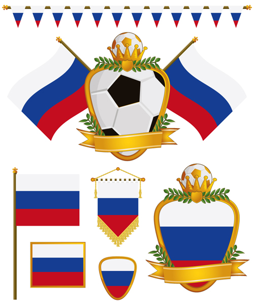 football flag elements vector set 08 football flag elements element   