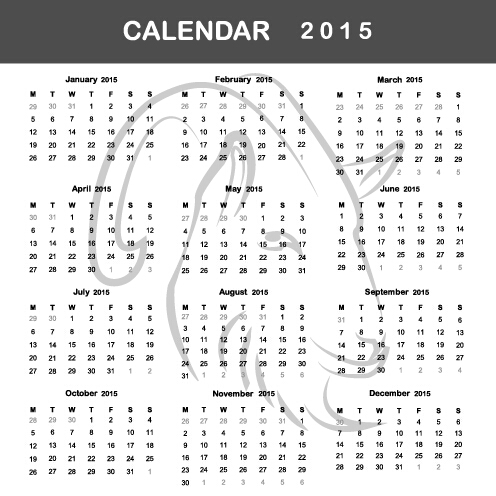 simple grid calendar 2015 vector set 01 simple grid calendar 2015   